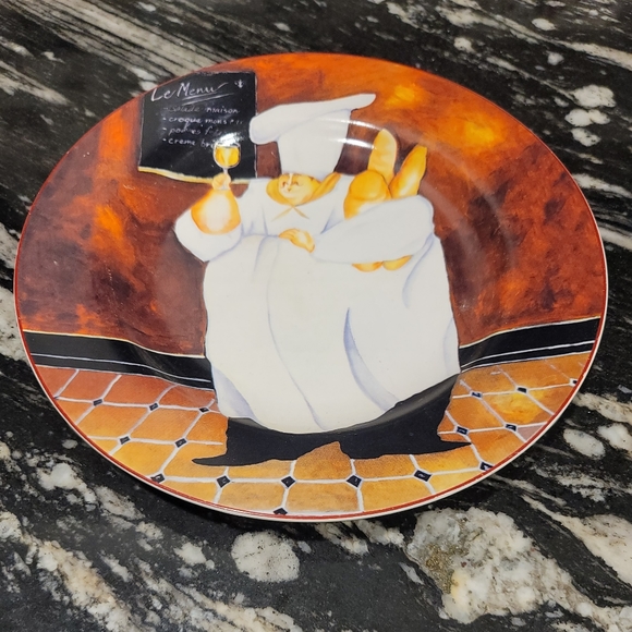 Vintage Licensed Jennifer Garant Fat Chef Salad/Dessert Plates Set Of 4 Sakura - Picture 4 of 9